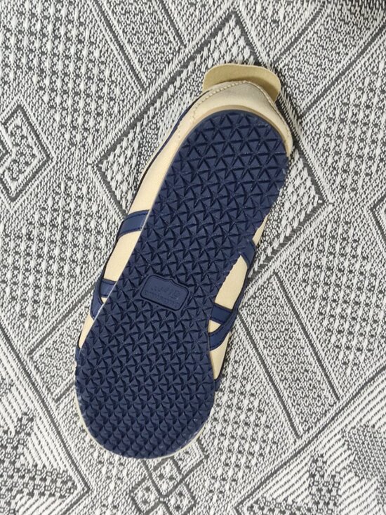 Onitsuka Tiger Mexico 66 Series Off-White and Navy Blue Canvas Slip-On Casual Sh main image 4